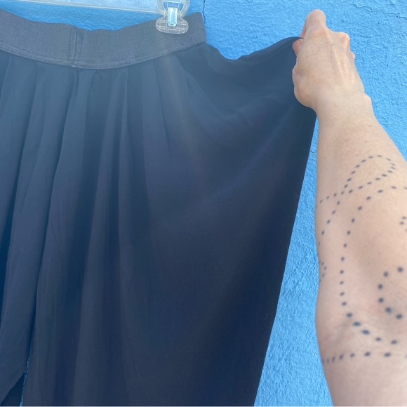 Vintage 80’s boho drop crotch black pants, hip hop pants, elastic waist, size M - Picture 3 of 8